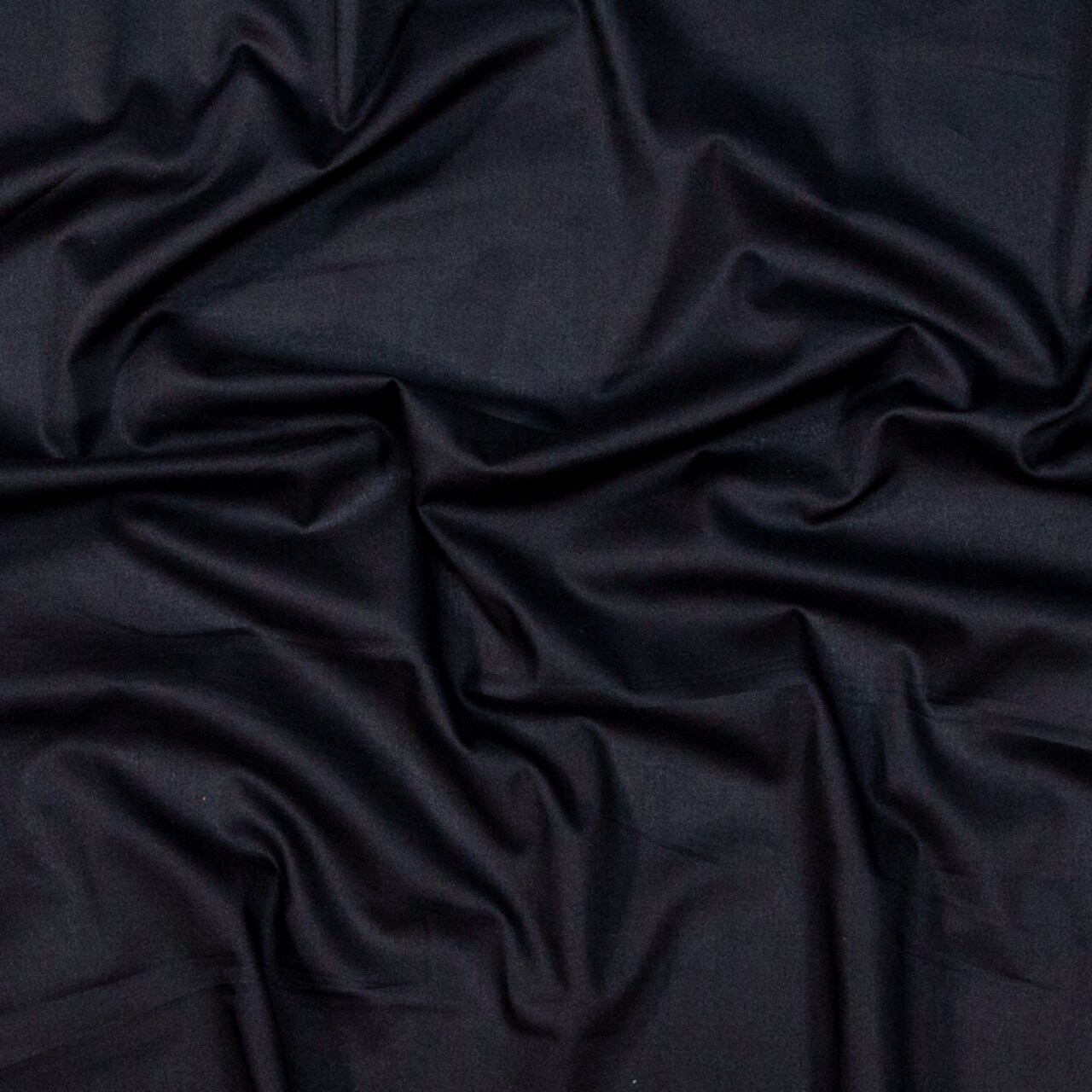 1 Yard Black Mercerized Organic Egyptian Cotton Voile Lightweight Sheer Solid Fabric